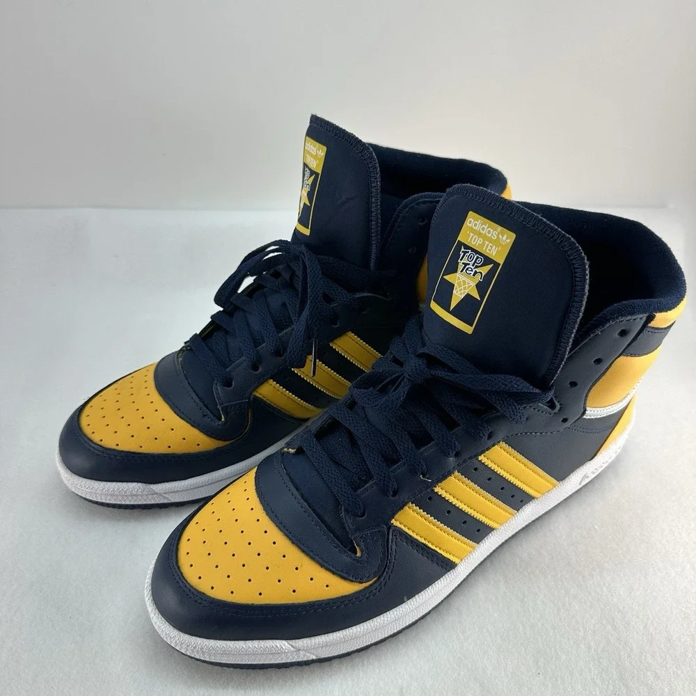 adidas Top Ten RB FV4926 Men's Size 11 Navy Yellow High Top Sneakers New